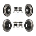 thumbnail image 1 of Transit Auto Front Rear Coated Drilled Slotted Disc Brake Rotors and Ceramic Pads Kit for Car 2014-2015 Kia Sorento with Red Painted Calipers KDC-100292, 1 of 11