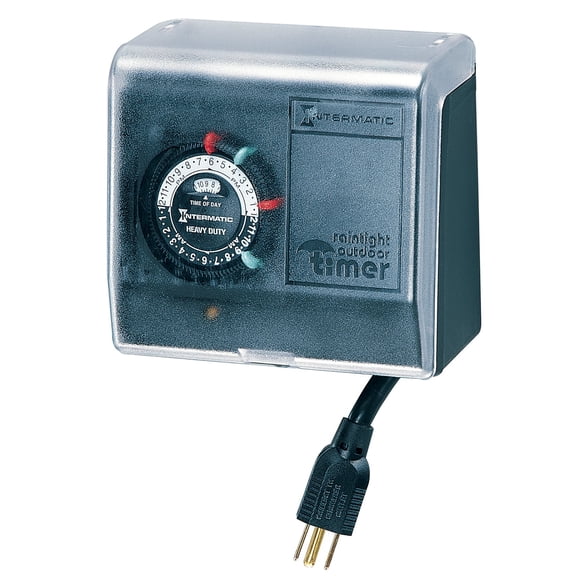 Intermatic P1101 Plug-in Timer Black - 2 ON/2 Off Settings 30-Minute Intervals Outdoor Rated Enclosure - Ideal for Lights Appliances and More