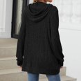thumbnail image 3 of MeetoTime Long Sleeve Hoodie for Women Fall Comfy Stretch Knit Ribbed Hooded Pullover Tunic Tops, 3 of 6