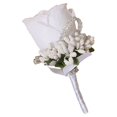 thumbnail image 2 of fastboy 1/2/3/5 Skin-friendly Buttonhole Flowers Lifelike Color And Good Texture Safe Brooches Flowers Graduation White 1 Pc, 2 of 6
