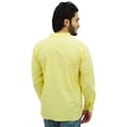 thumbnail image 2 of Atasi Kurta Ethnique pour Homme Jaune Col Mandarin Tunique en Coton Chemise-Grand, 2 of 6