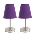 thumbnail image 1 of Lampe de Table Basique avec Abat-Jour Violet, Nickel Sable - Lot de 2, 1 of 1