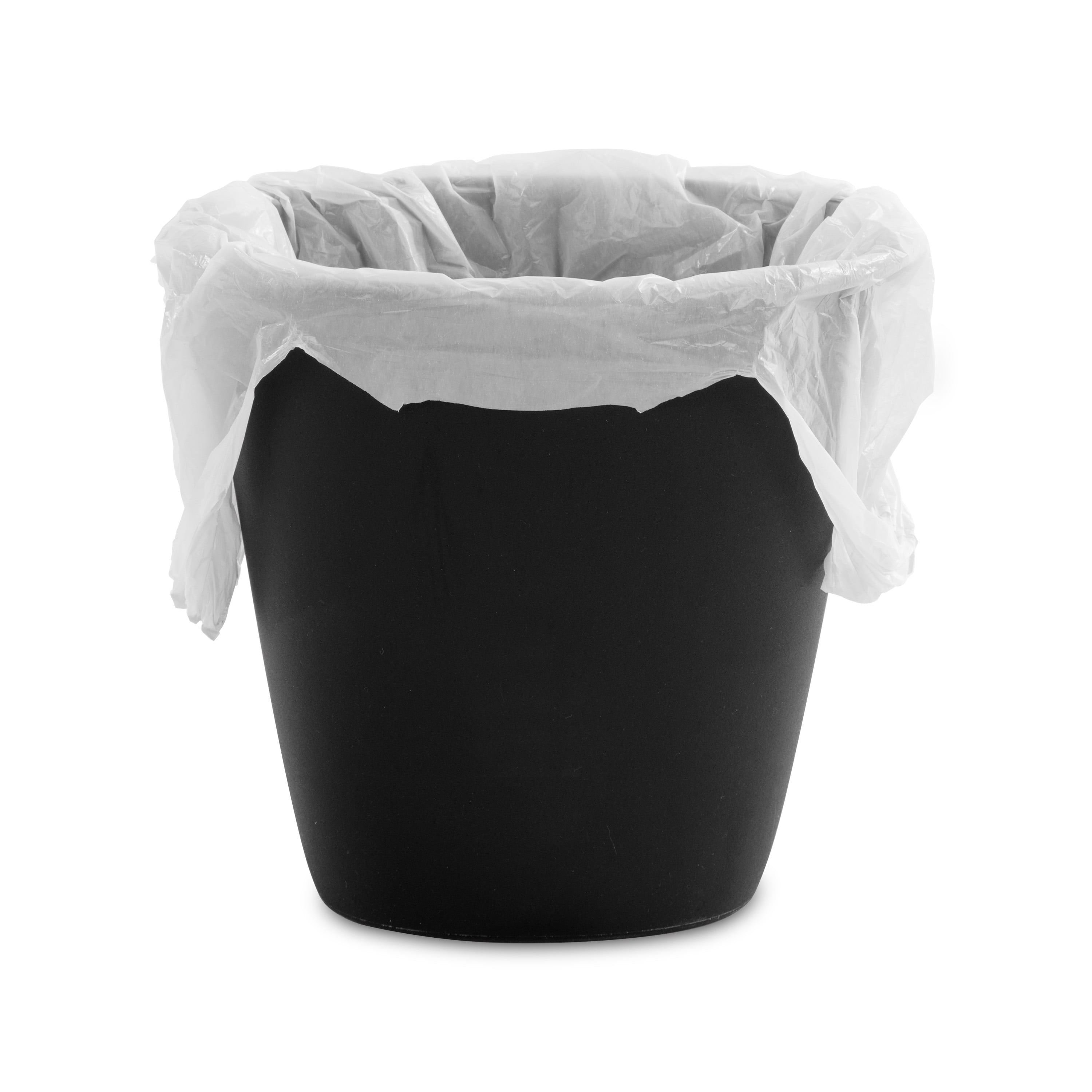 Sterilite Corbeille à déchets ovale de 5,7 L, petite poubelle ouverte en plastique pour salle de bain ou bureau, noir