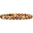 thumbnail image 1 of Bracelet Extensible Unisexe en Perles Rondes 8 mm en Dentelle Folle Agate Rouge Naturelle 7 Pouces, 1 of 4
