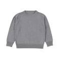 thumbnail image 1 of SERTG Child and Child Sweater Kids Fall Solid Color Plaid Kids Crew Neck Soft Knit Pullover Tops Winter Long Sleeve Round Neck Sweaters(Gray#1,4-5 Years), 1 of 5