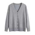 thumbnail image 1 of Dvkptbk Women’s Open Front Cardigan Button Knitted Plus Oversize Cardigan Outwear Spring And Fall V-neck Long Sleeve Cardigan, 1 of 5