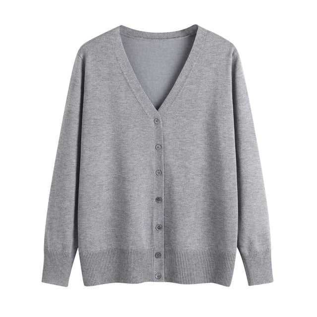 Dvkptbk Women’s Open Front Cardigan Button Knitted Plus Oversize Cardigan Outwear Spring And Fall V-neck Long Sleeve Cardigan