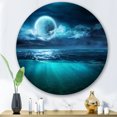 thumbnail image 1 of Designart - Romantic Moon Over Deep Blue Sea II - Nautical & Coastal Metal Circle Wall Art, 1 of 5