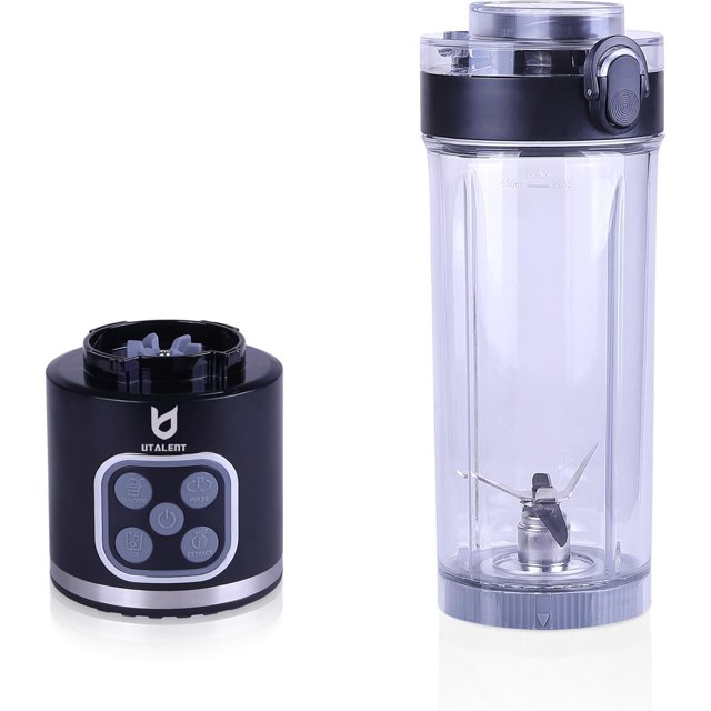 Cordless Portable Blender, 25 oz removable Vessel,Powerful Personal Blender, for Smoothies, Ice Crush, 4 Programs, Leakproof-Lid & Sip Spout, USB-C Rechargeable, Dishwasher Safe Parts, Black