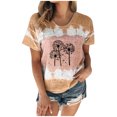 thumbnail image 1 of Pompotops Femmes Été Sexy Dégradé Print Femmes Régulières Manches Courtes Top, 1 of 5