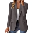 thumbnail image 1 of ManxiVoo Professional Womens Blazer Cardigan Open Front Lightweight Office Wear Versatile Spring Layering Piece XXXL Size Dark Gray, 1 of 6