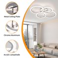 thumbnail image 4 of Vloitgol Modern LED Ceiling Light Fixture, 4 Rings Dimmable Flush Mount Ceiling Light with Remote, Acrylic Close to Ceiling Lighting Fixture for Low, 4 of 7