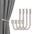 thumbnail image 1 of 4 Pcs Embrasses de Rideaux, Embrasses Métalliques Murales pour Draperies, Crochet Décoratif pour Embrasse de Rideau, Support de Draperie de Fenêtre en Métal Robuste, Argent, 1 of 7