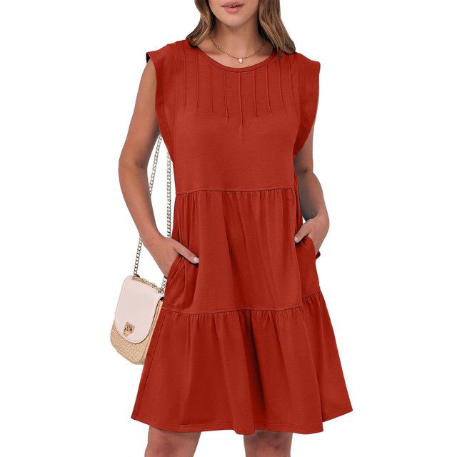 Ovzne Robes pour Femmes Robe d'Été pour Femmes Unie à Manches Courtes Col Rond Aguichant Élégante Tunique de Boîte de Nuit Fête Mini Robes Robe Décontractée de Vacances Robe de Vacances Liquidation