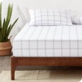 thumbnail image 1 of Bare Home Drap-Housse - Premium 1800 Collection - Poche Profonde - Ultra Doux, Résistant aux Plis - Très Grand Simple, Carreaux Modernes - Blanc/gris, 1 of 5