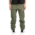 thumbnail image 1 of Birdeem Mens Pants Mens Woven Fabric with Multiple Pockets Solid Color Casual Pants Work Pants, 1 of 1