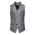 thumbnail image 3 of Qertyioot Independence Day Men Solid Fashion Retro Have Pockets Button V-neck Tanks Tops Blouse, 3 of 10