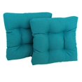 thumbnail image 1 of 19-inch Squared Spun Polyester Tufted Dining Chair Cushion (Set of Two) - Aqua Blue, 1 of 2
