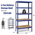 thumbnail image 2 of Gymax 4PCS 72'' Steel 5-tier Garage Shelf Metal Storage Adjustable Unit Blue, 2 of 9