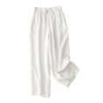 thumbnail image 2 of Mefallenssiah Women'S Spring Summer Solid Color Leisure Retro Drawstring Frenulum Elastic Waist Pants Ninth Pants, 2 of 6