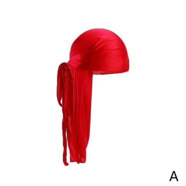 Unisex Men Womens Bandana Durag Headwear Long Tail Soft Silk Pirate Cap WrapGOOD Y4K9
