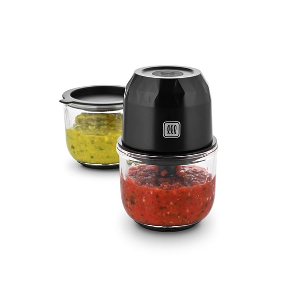 Toastmaster 1 Cup Cordless Chopper, Glass Chopping Bowls, Black, TM-10MCCN