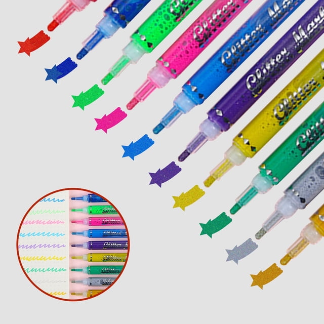 PEONAVET Double Line Pen Drawing Watercolor Pen Set 10 Colors Marker Washable Painting Pen 5ml
