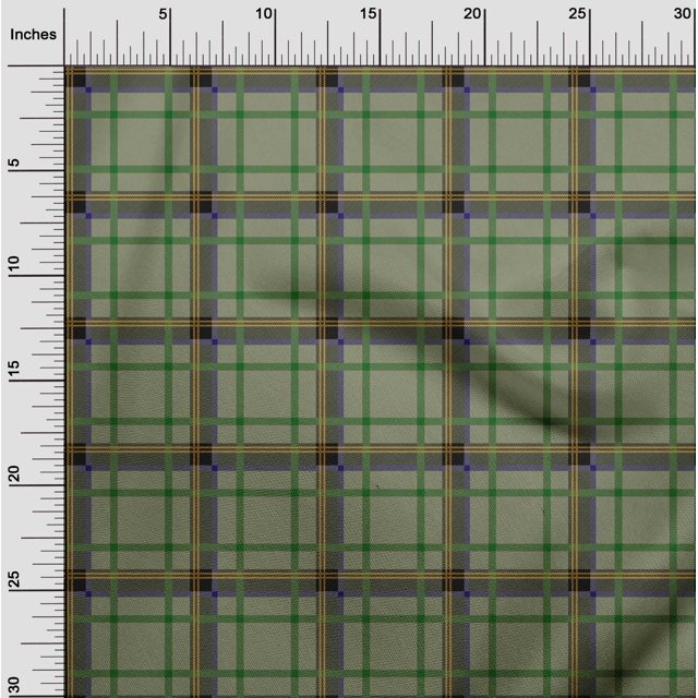 oneOone Silk Tabby Fabric Tartan Check Print Fabric By Yard 42 Inch Wide