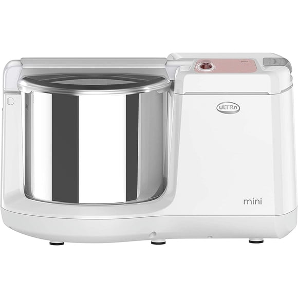 ULTRA Table Mini Broyeur Humide 1,25 L avec Pétrin Atta, 110 Volts (Nouveau Modèle), Blanc