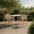 thumbnail image 3 of Meridian Furniture Mykonos Tabouret de Patio Extérieur Rose (Ensemble de 4), 3 of 8