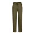 thumbnail image 4 of UVEASISHA Men's Linen Casual Pants Loose Fit Drawstring Waist Summer Beach Pants 2025 Summer Fashion Loose Straight Leg Trousers with Pockets Green XXL, 4 of 6