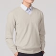 thumbnail image 5 of Xcmzpl Mens V Neck Dress Sweater Knit Long Sleeve Slim Fit Sweaters Fashion Pullover Sweater Basic Solid Fall Sweater Tops, 5 of 5
