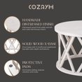 thumbnail image 4 of COZAYH Table Basse Ronde Rustique de Style Ferme, Pattes à Motifs en X et Dessus Texturé en Bois, 4 of 12