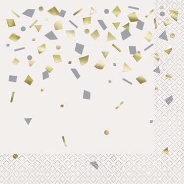 Gold Confetti Celebrate Paper Lunch Napkins, 6.5in, 20ct