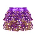 thumbnail image 2 of YONGHS Jupe Tutu à Paillettes pour Filles, Jupe de Danse à Volants, Robe de Ballet Violette 10, 2 of 5