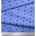 thumbnail image 2 of Soimoi Blue polyester Crepe Fabric Geometric Plus Sign & Jamdani Print Sewing Fabric Yard 52 Inch Wide, 2 of 2