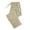 Beige, variant on Swstbby Womens Casual Pants, Women's Elastic Linen Casual Cropped Pants Solid Color Trousers Black XL