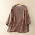 thumbnail image 4 of Tunique Décontractée Ample en Coton et Lin pour Femme Grande Taille - Blouse Bohème Respirante, 4 of 4