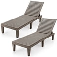 thumbnail image 1 of Topbuy 2 PCS Patio Lounge Chair Chaise Recliner Adjustable Backrest Outdoor&Indoor Brown, 1 of 10