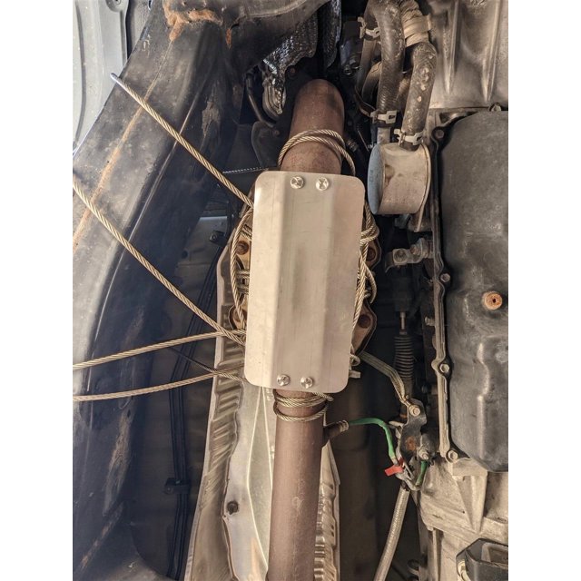 Pop & Lock Catalytic Converter Anti Theft Device PL9800 CAT-RAP; Wrap Type; Without Audible Alarm; Stainless Steel; With Wrapping Cable/Shim And Plate