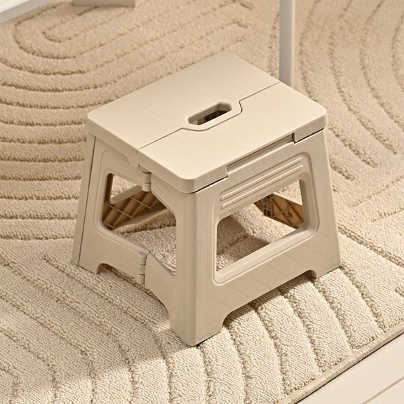 Tabouret Pliant Portatif en Plastique pour le Camping, les Voyages, la Salle de Bain et l'Extérieur