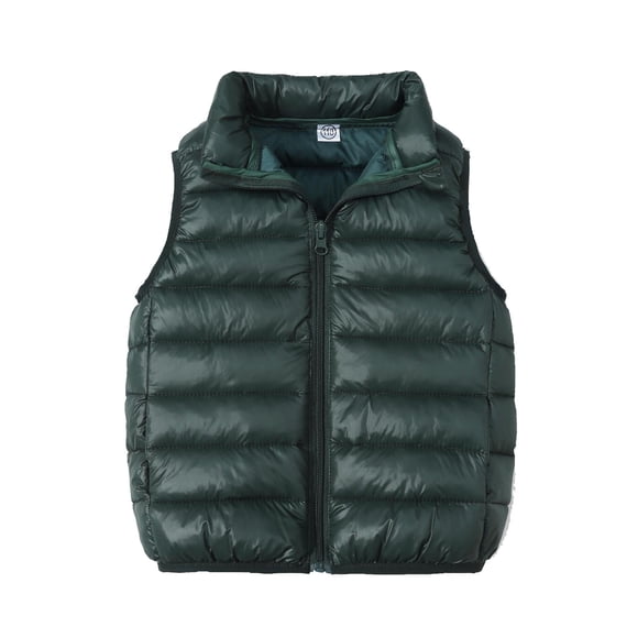 Cameland Winter Puffer Vest for Kids Boys Girls Solid Color Zip Up Sleeveless Down Jacket Toddler Warm Outerwear