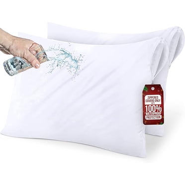 Beddora 2 Pack Pillow Protectors King Size – Waterproof Zippered Pillow Case Covers, Bed Bug & Dust Mite Proof Pillow Encasements 20 x 30 Inches, Soft Noiseless Waterproof Pillow Covers for Sleeping