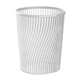 thumbnail image 2 of Large Capacity 15L Translucent Trash Can | Vertical Design with Textured Finish | Gold White ABS Plastic | 29x24cm Kitchen Office Bathroom Waste Bin, 2 of 6