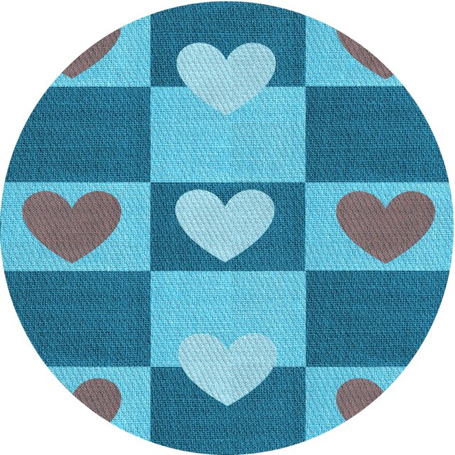 Ahgly Tapis Rond Lavable en Machine Intérieur Transitionnel Turquoise Bleu Vif, 5 Pieds Rond