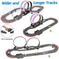thumbnail image 2 of Slot Car Race Track Set, 19ft Electric Track with LED Lights and 4 Slot Cars, 2 Hand Controllers and Racing Game Lap Counters, Set Features Loop, Tur, 2 of 9