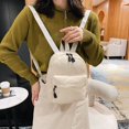 thumbnail image 4 of Women Solid Color Backpack Preppy Style School Nylon Mini Rucksack (White), 4 of 9