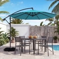 thumbnail image 2 of Costway 10 FT Offset Hanging Umbrella with Base Patio Cantilever Umbrella 360° Rotation Turquoise, 2 of 10