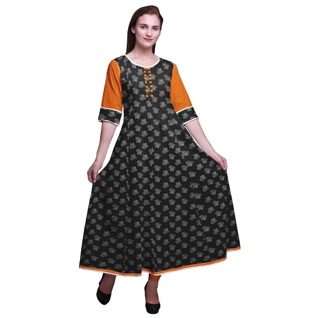 Bimba Robe Décontractée AnarkaliKurtiMaxi Imprimée IndianKurtisFor Women