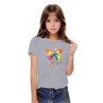 thumbnail image 1 of Rbaofujie T-Shirts Graphiques pour Fille Imprimé Floral Manches Courtes Col Rond T-Shirts Hauts, 1 of 6
